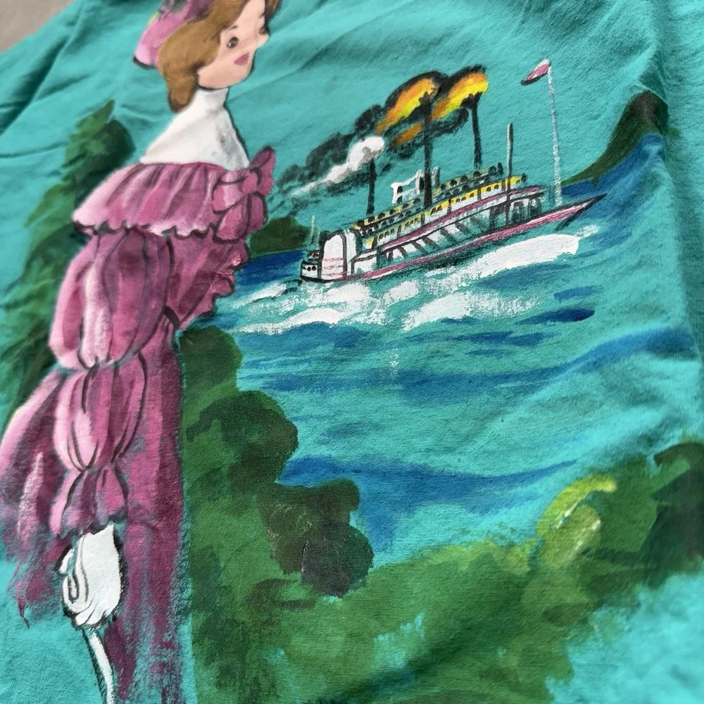 Vintage 90s Streetwear Womens Large Hand Painted Light Weight Crewneck